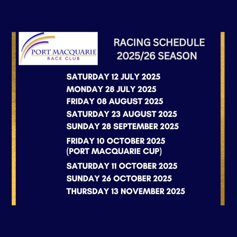 Port Macquarie Upcoming Race Days.