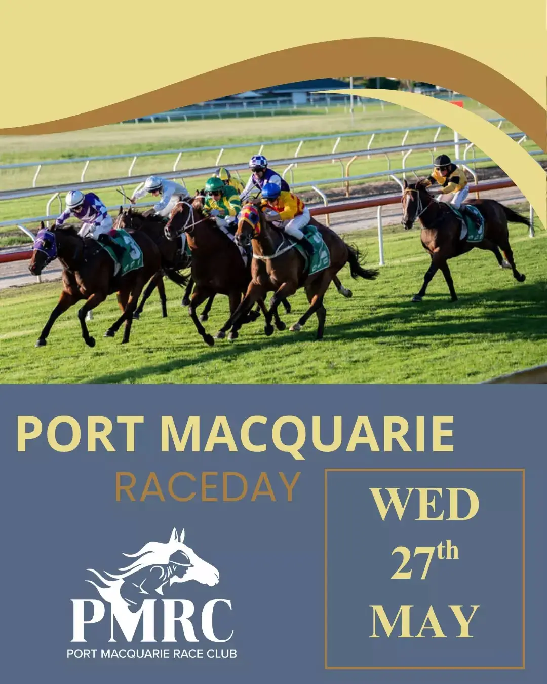 🏇 TAREE RACES RESCHEDULED TO PORT MACQUARIE THIS WEDNESDAY 🏇

Monday’s postponed Taree race meeting has now been officially rescheduled to Port Macquarie Race Club on Wednesday 27th May.

Join us for a great midweek day of racing action!
🎟 FREE ENTRY
🕦 Gates open from 11:15am
🪑 Reserved seating available

To book reserved seating, contact the Club on 📞 (02) 6581 1964

📍 Current track rating: Heavy 9
⚠️ Please note: race distance amendments apply.