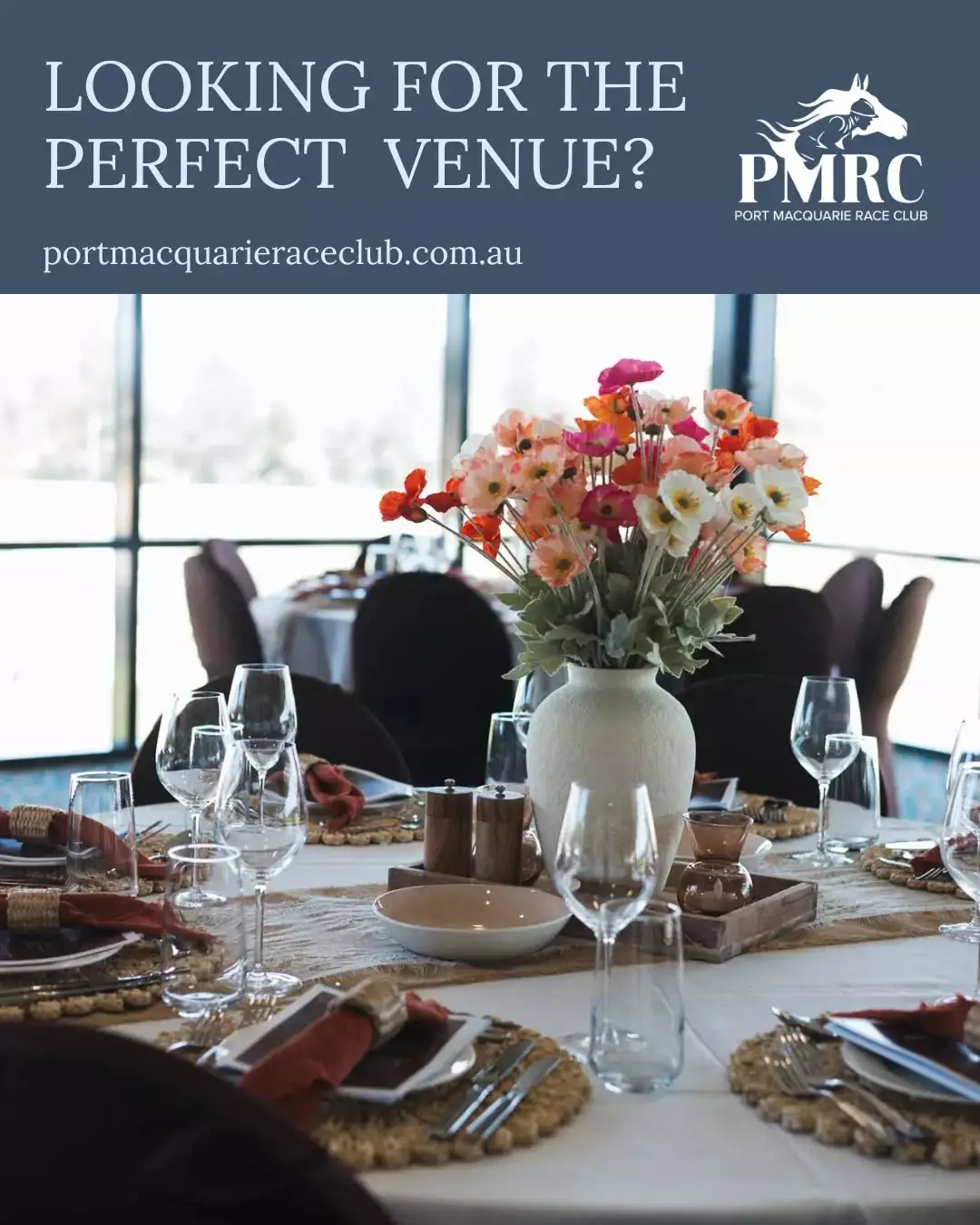 ✨ Looking for the Perfect Venue for Your Next Event? 🥂

From corporate functions and birthdays to weddings, celebrations and private events — Port Macquarie Race Club offers a unique venue experience with stunning racecourse views and flexible event spaces.

Whether you’re planning an intimate gathering or a large celebration, our team can help bring your event to life.

✔ Unique location
✔ Flexible function spaces
✔ Catering & hospitality options
✔ Ample parking
✔ Ideal for corporate & social events

Make your next event one to remember at PMRC.