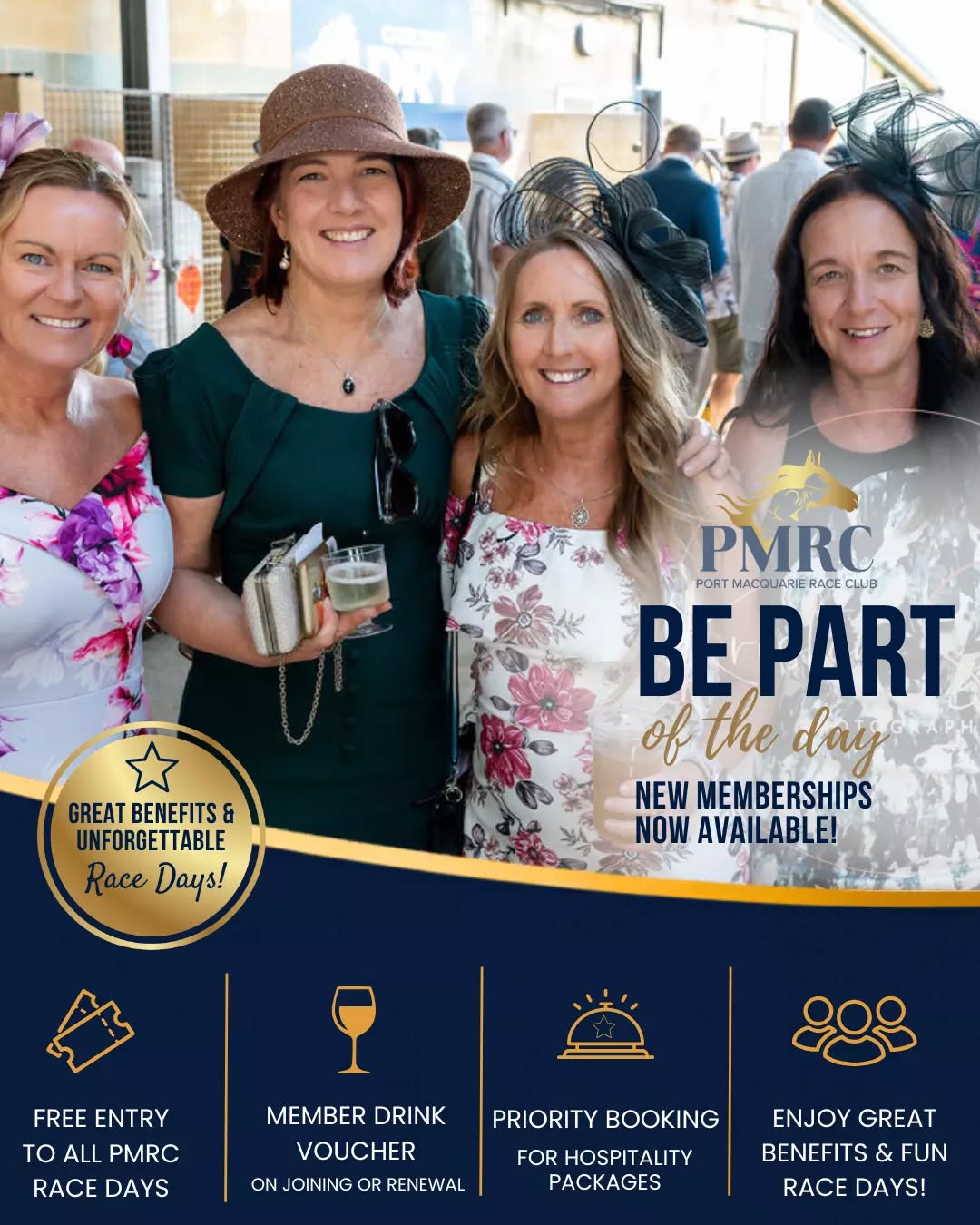 ✨ Become a PMRC Member Today! ✨

Enjoy more of what you love at the Port Macquarie Race Club with a PMRC Membership.

🏇 Free entry to all PMRC race days
🍷 Complimentary member drink voucher on joining or renewal
⭐ Priority access to hospitality packages
🎉 Exclusive member benefits and unforgettable race day experiences

Whether you're a regular racegoer or simply enjoy a great day out with friends, there's never been a better time to join.

📞 Contact the Club on (02) 6581 1964 or visit our website to learn more.

#PMRC #PortMacquarieRaceClub #Memberships #RaceDayExperience #BePartOfTheDay