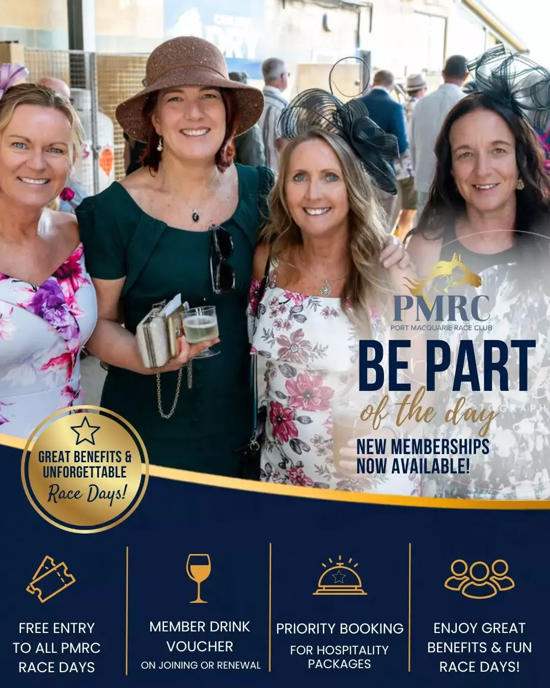 ✨ Become a PMRC Member Today! ✨

Enjoy more of what you love at the Port Macquarie Race Club with a PMRC Membership.

🏇 Free entry to all PMRC race days
🍷 Complimentary member drink voucher on joining or renewal
⭐ Priority access to hospitality packages
🎉 Exclusive member benefits and unforgettable race day experiences

Whether you're a regular racegoer or simply enjoy a great day out with friends, there's never been a better time to join.

📞 Contact the Club on (02) 6581 1964 or visit our website to learn more.

#PMRC #PortMacquarieRaceClub #Memberships #RaceDayExperience #BePartOfTheDay