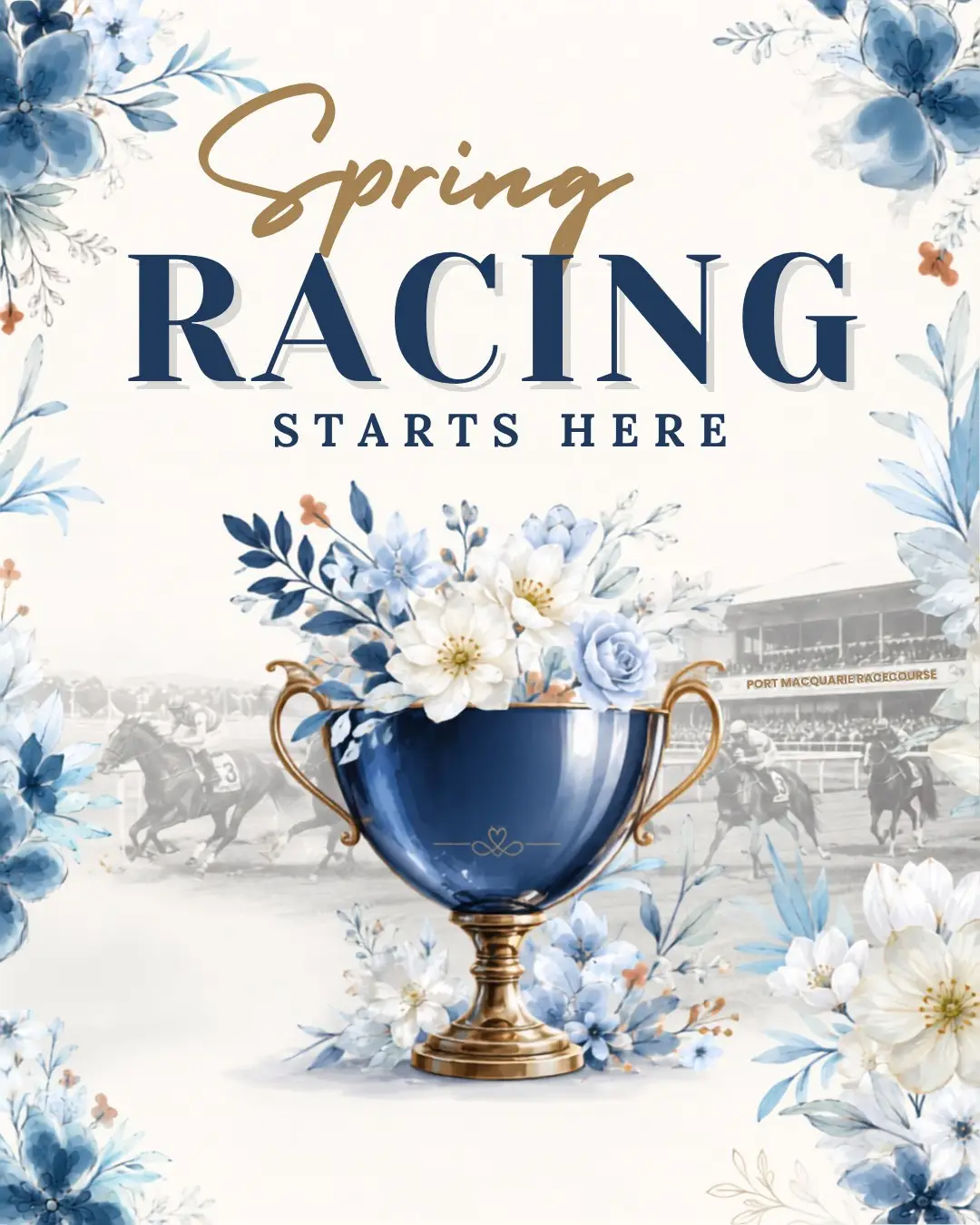 🌸 SPRING RACING HAS ARRIVED

A new season is here and the countdown to the Carlton Dry 3.5 Port Macquarie Cup is officially on.

Gather your friends, plan your race-day look and secure your place for Friday 9 October.

Get your tickets today!